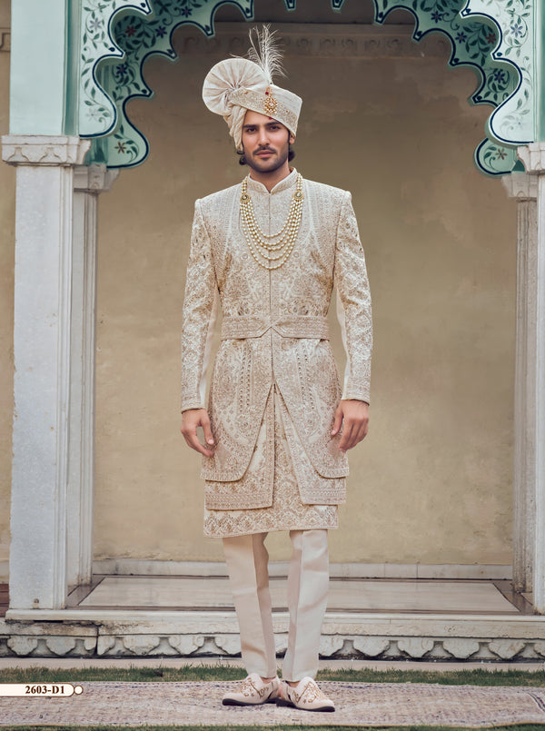 Water Peach Colour Sherwani(ME-MSRW_2603)