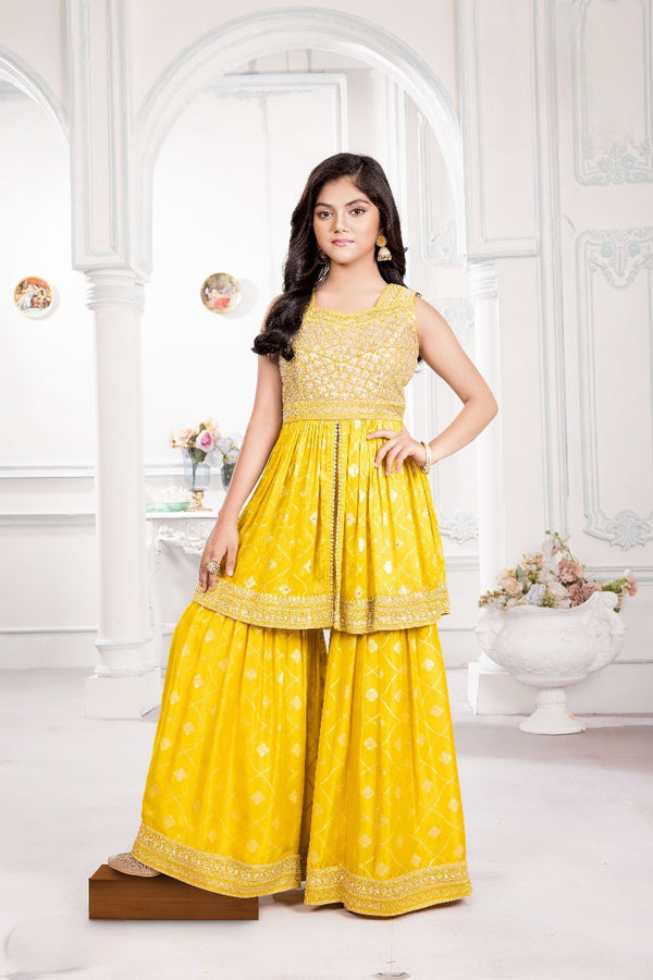 Yellow Colour Gharara Set(GE-GGHS_3085)