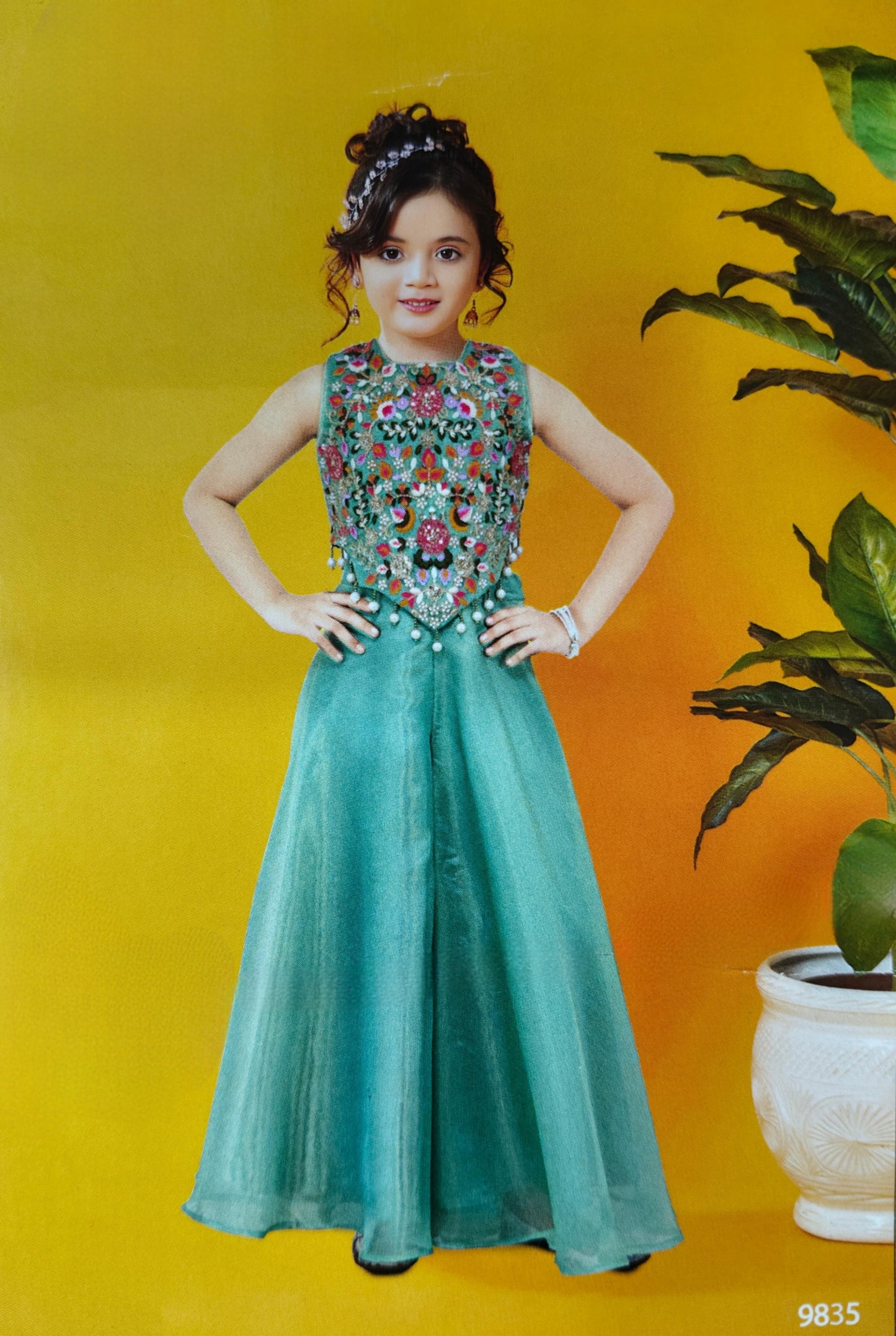 Sea Green Plazo Set(GE-GPZS_9835)