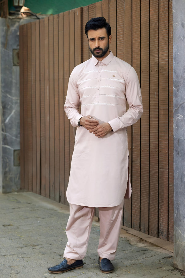 Peach Colour Pathani(ME-MKUS_4022)