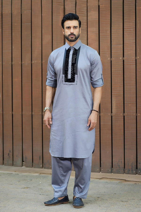 Grey Colour Pathani(ME-MKUS_4013)