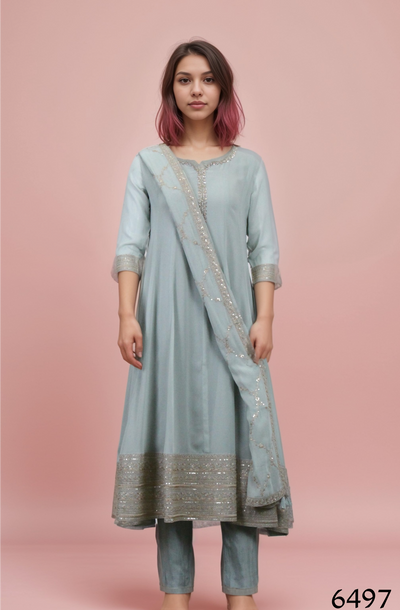 Pista Colour Kurti Set(LC-WKIS_6497)