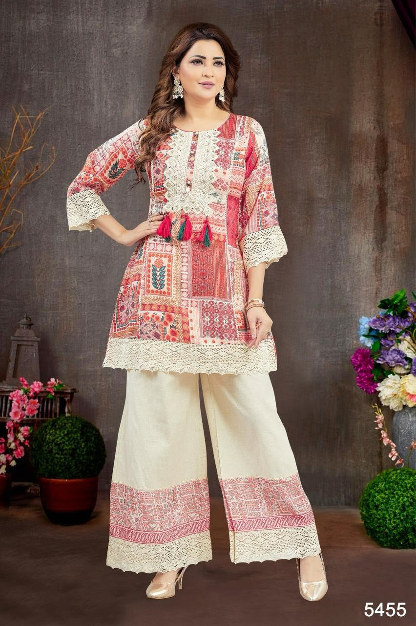 Multi Colour  Plazo Set(LE-WPZS_5455)