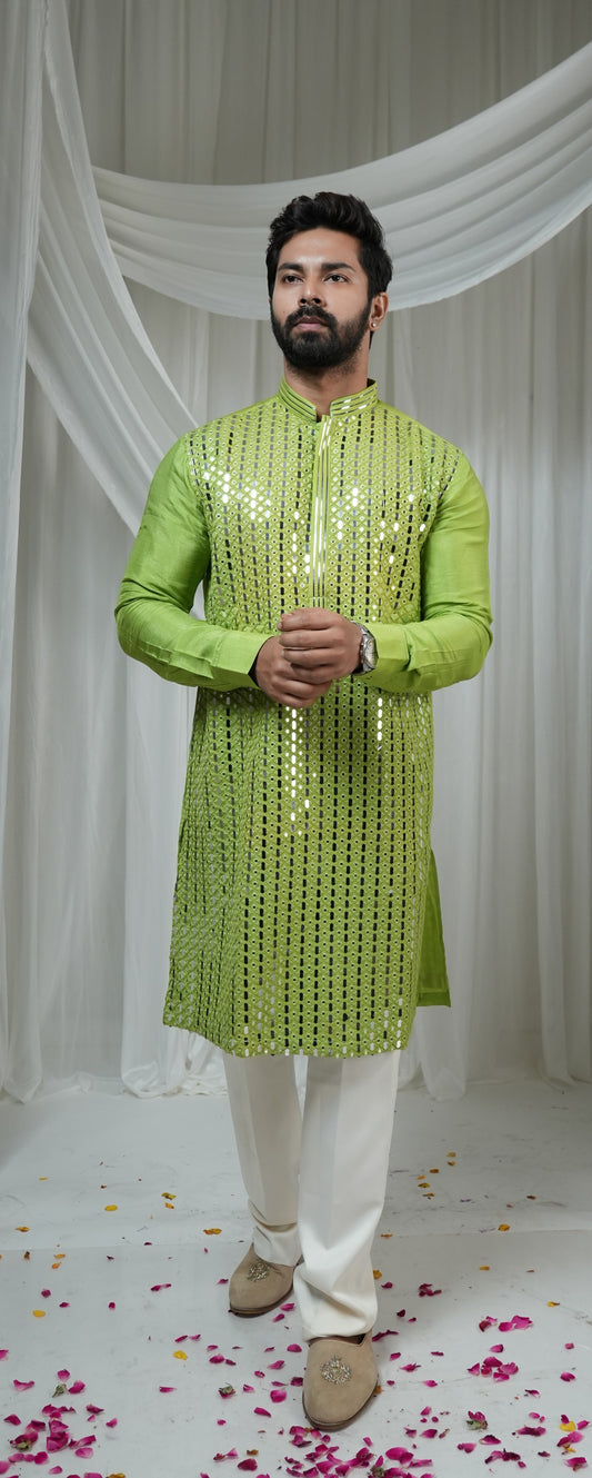 Green Colour Kurta Set(ME-MKUS_K1551)
