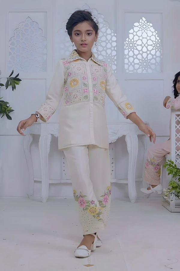 Cream Colour Plazo Set(GE-GPZS_1267)