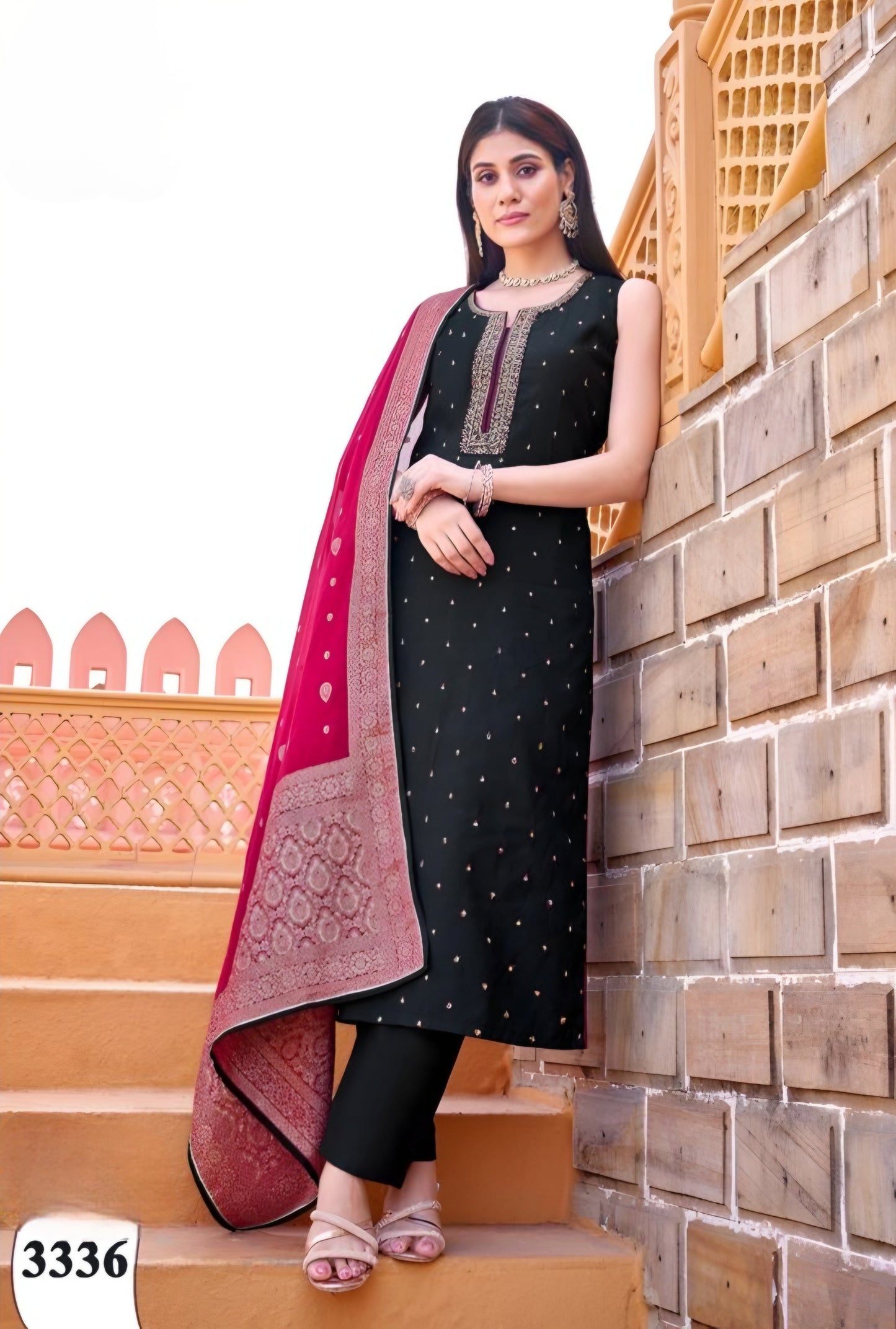 Black Colour Pant Set(LE-WPNS_3336)