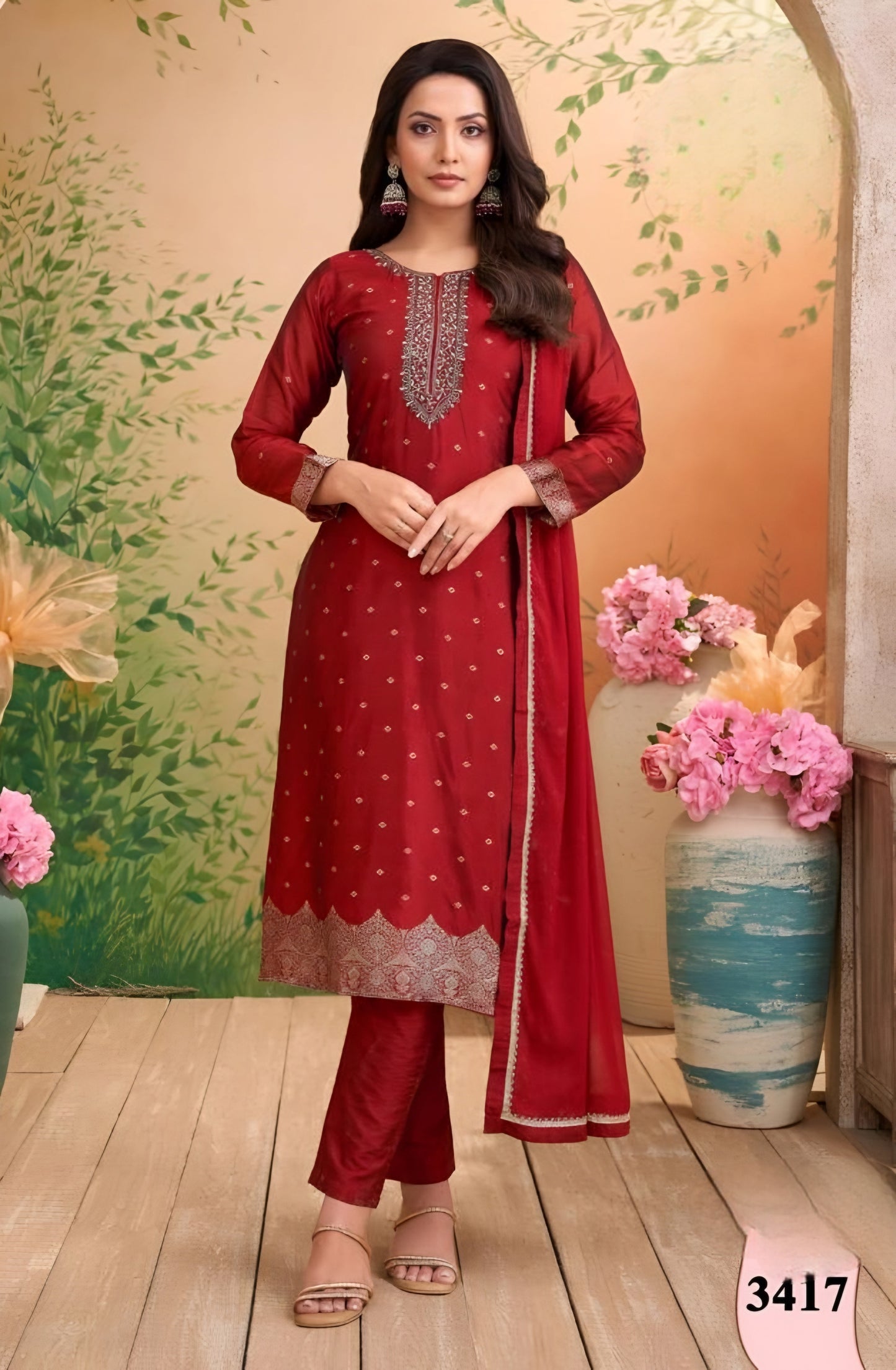 Maroon Colour Pant Set(LE-WPNS_3417)