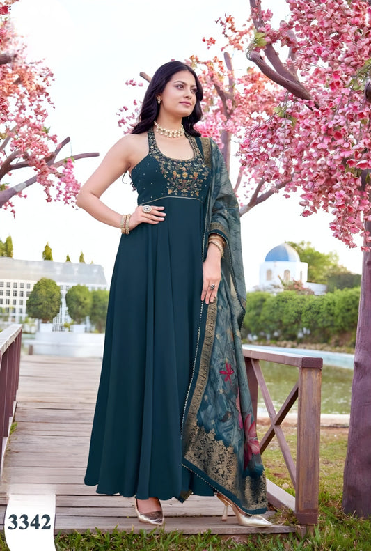 Blue Colour Anarkali(LE-WANK_3342)