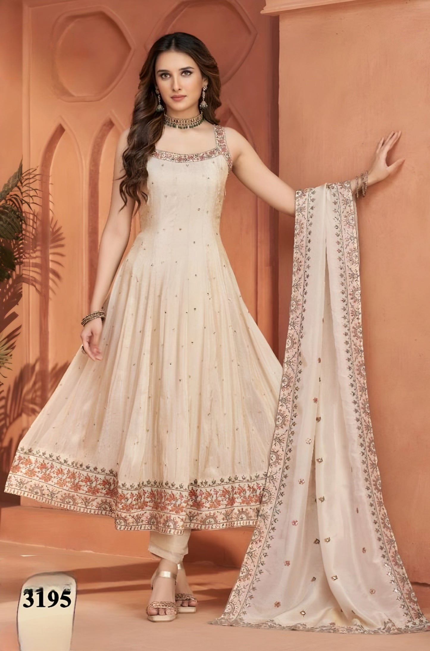 Cream Colour Pant Set(LE-WPNS_3195)