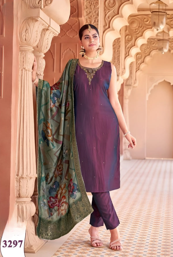 Maroon Colour Pant Set(LE-WPNS_3297)