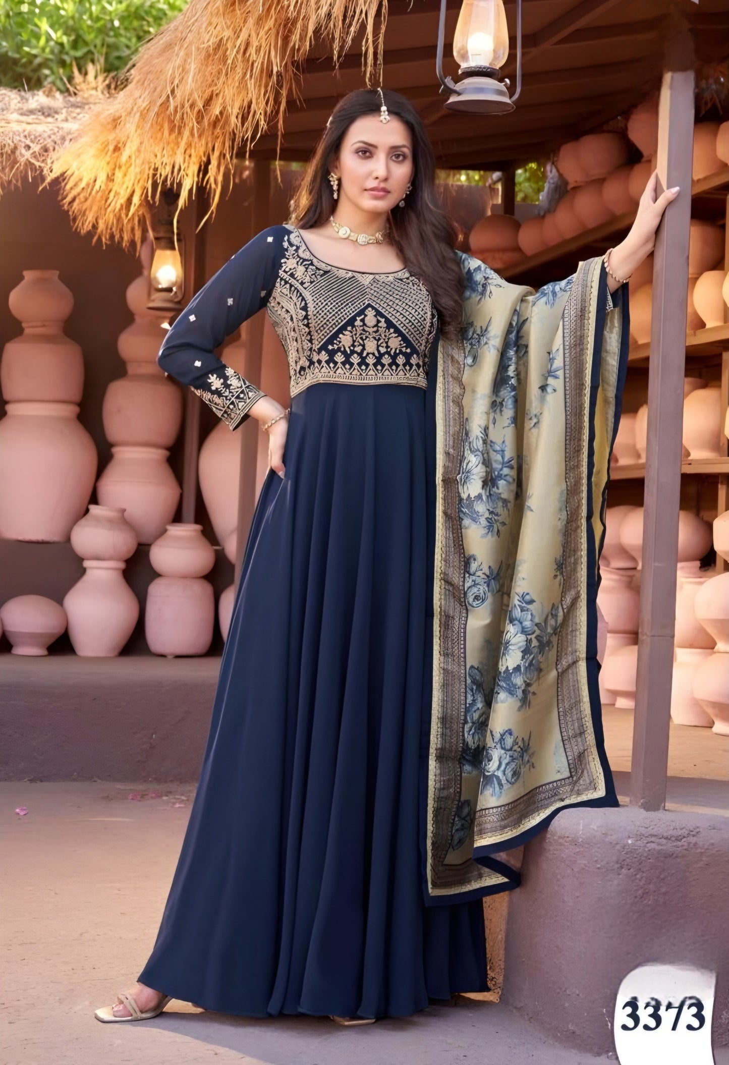 Blue Colour Anarkali(LE-WANK_3373)