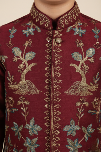 Maroon Colour Jacket Kurta Set(BE-BBUS_9599)