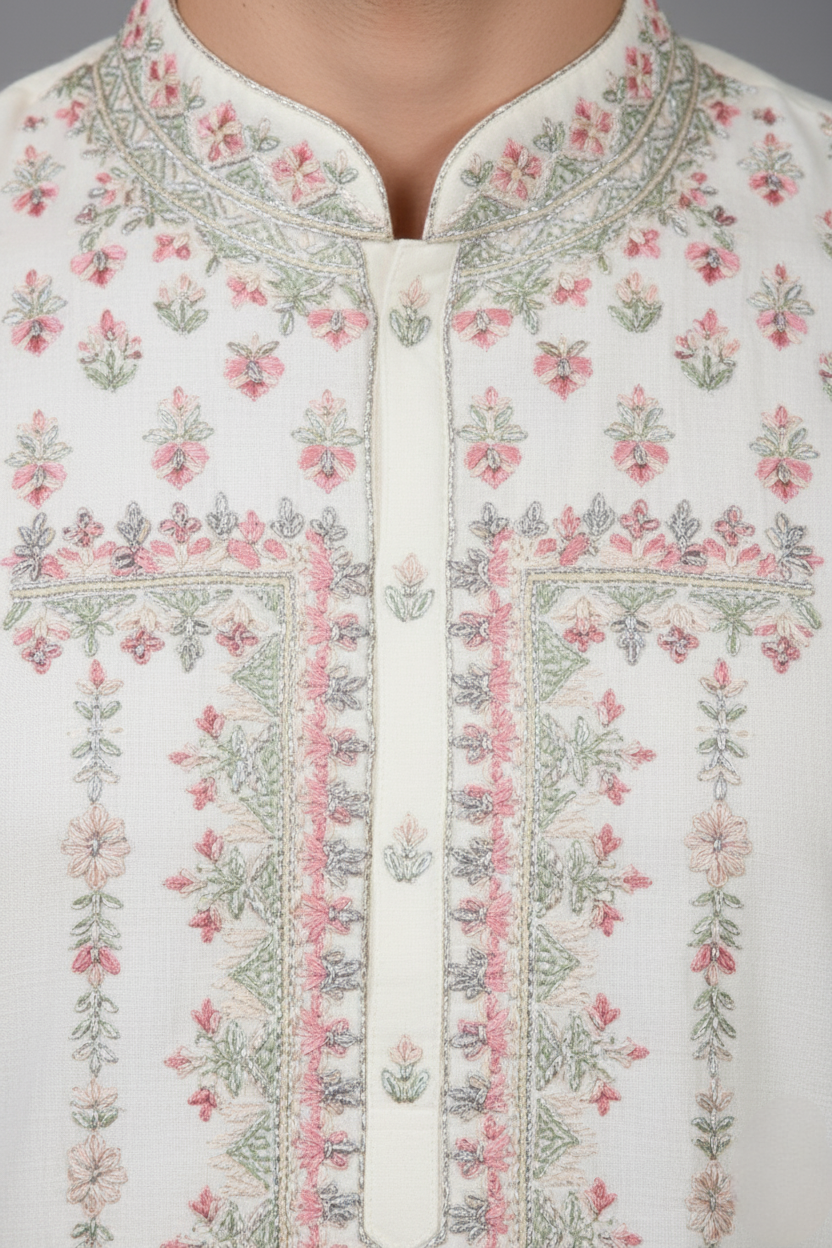 Cream Colour Kurta with Bottom(ME-MKUS_W  5)