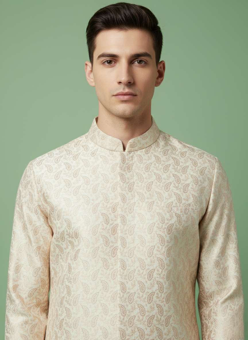 Cream Colour Bundi Set(ME-MBUS_SH 12617.A)