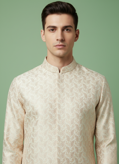 Cream Colour Bundi Set(ME-MBUS_SH 12617.A)