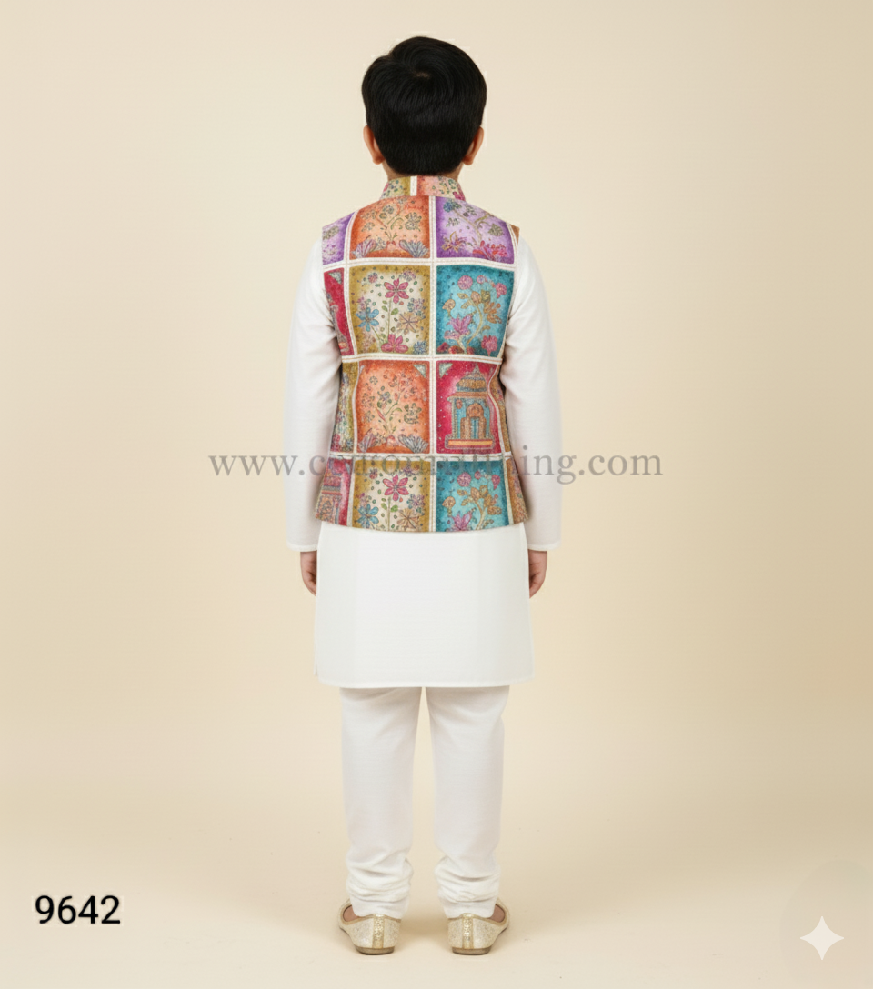 Cream Colour Jacket Kurta Set(BE-BBUS_9642)