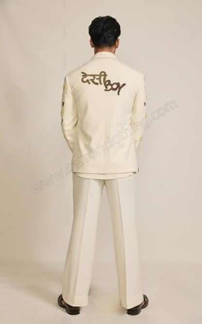 Cream Colour Bomber Jacket(ME-MINW_DESI BOY)
