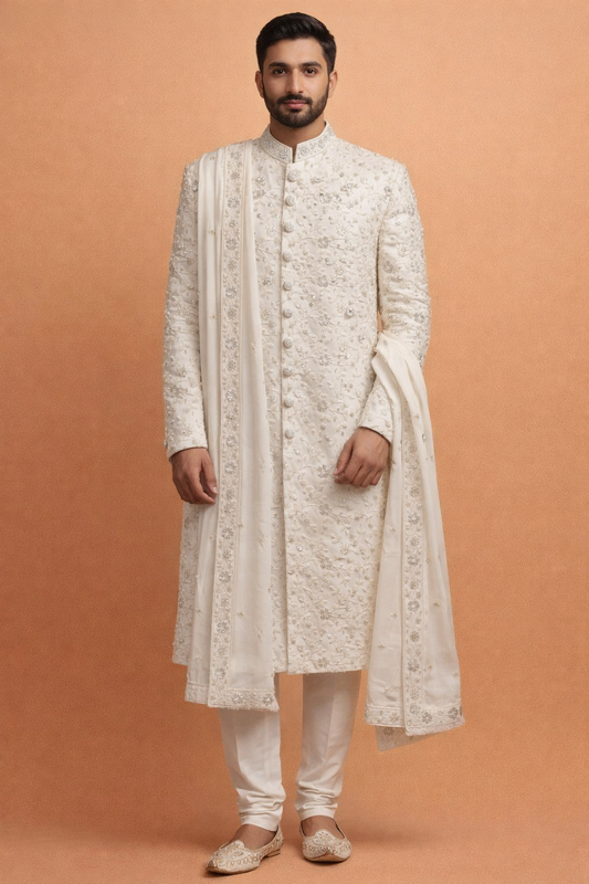 Cream Colour Sherwani(ME-MSRW_91510)