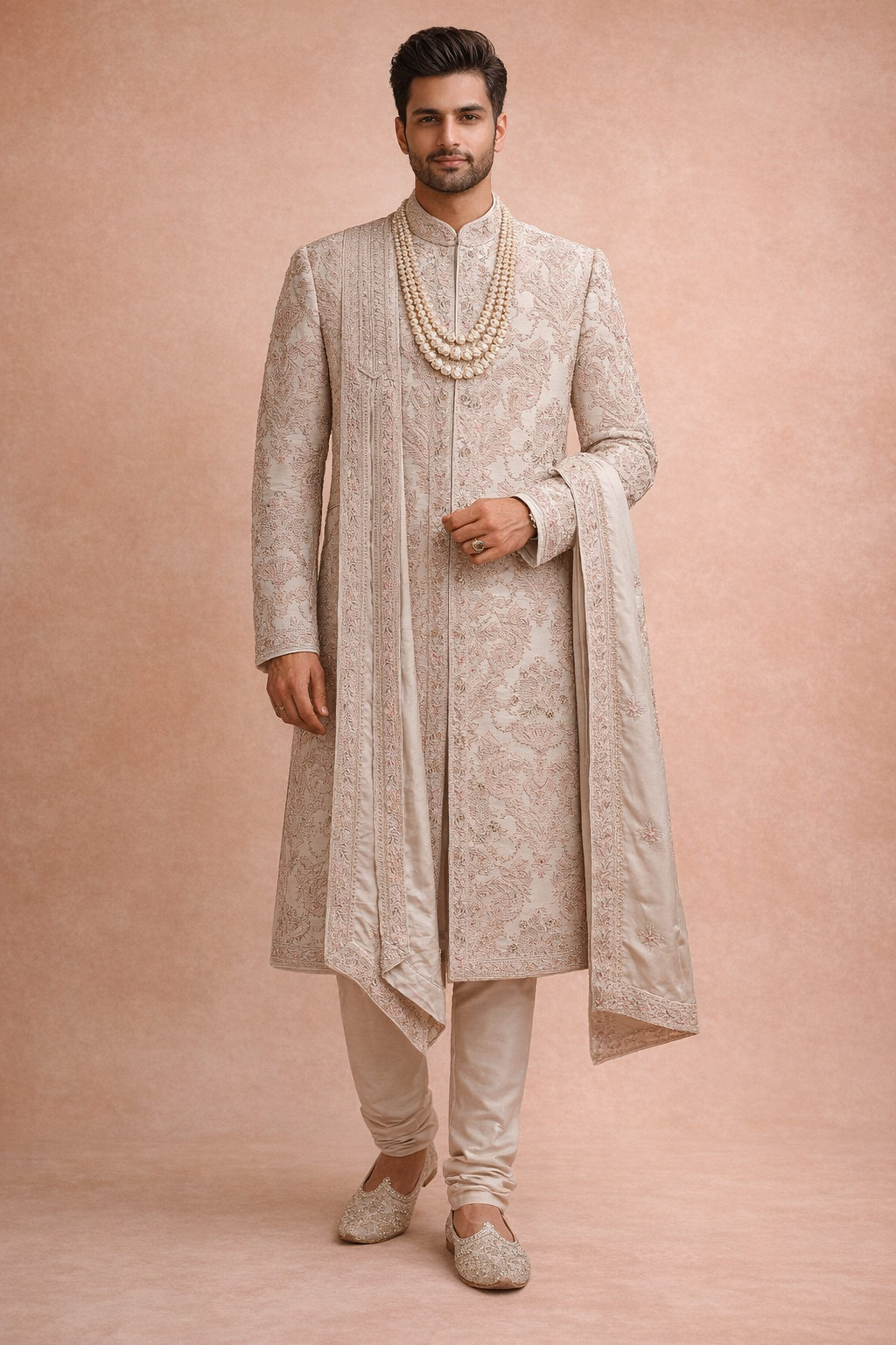 Soft Beige Colour Sherwani(ME-MSRW_MZ 5175 BA 1)