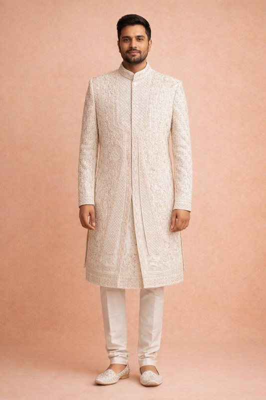 Cream Colour Sherwani(ME-MSRW_MZ 5101 W 2)