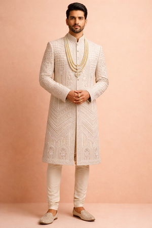 Off White Colour Sherwani(ME-MSRW_MZ 5173 B A 1)