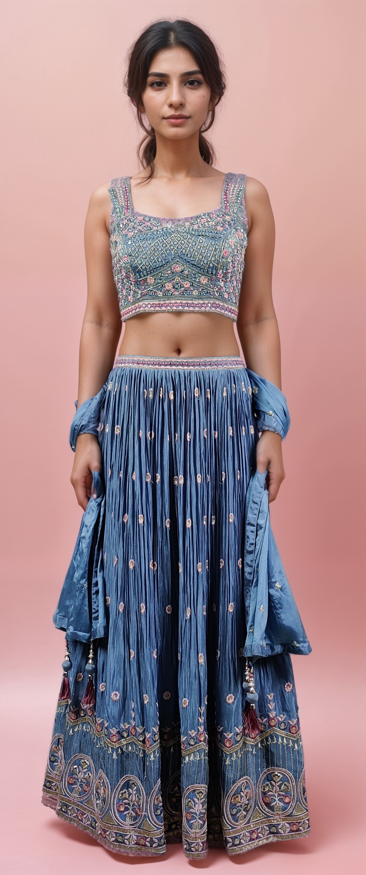 Blue Colour Ghaghra Choli(LE-WGHC_1668)