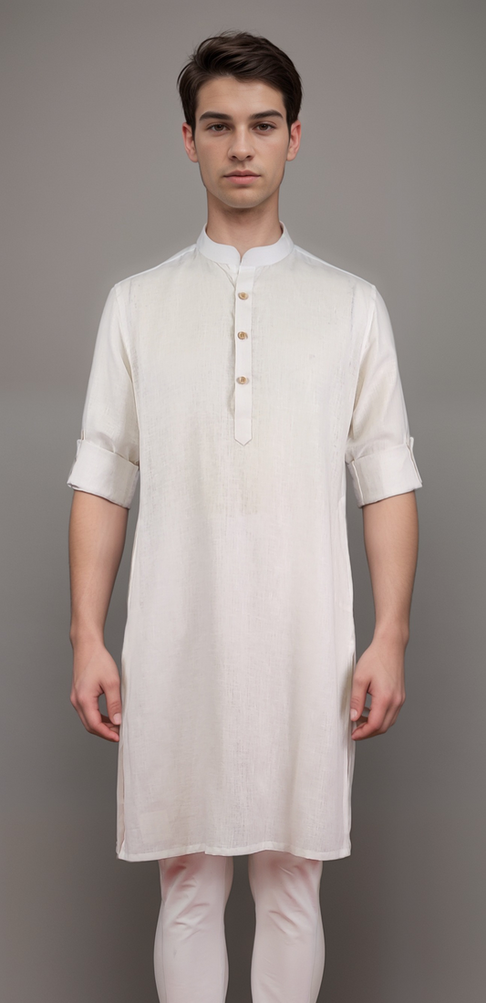 White Colour Kurta With Bottom(ME-MKUS_GURU 01)