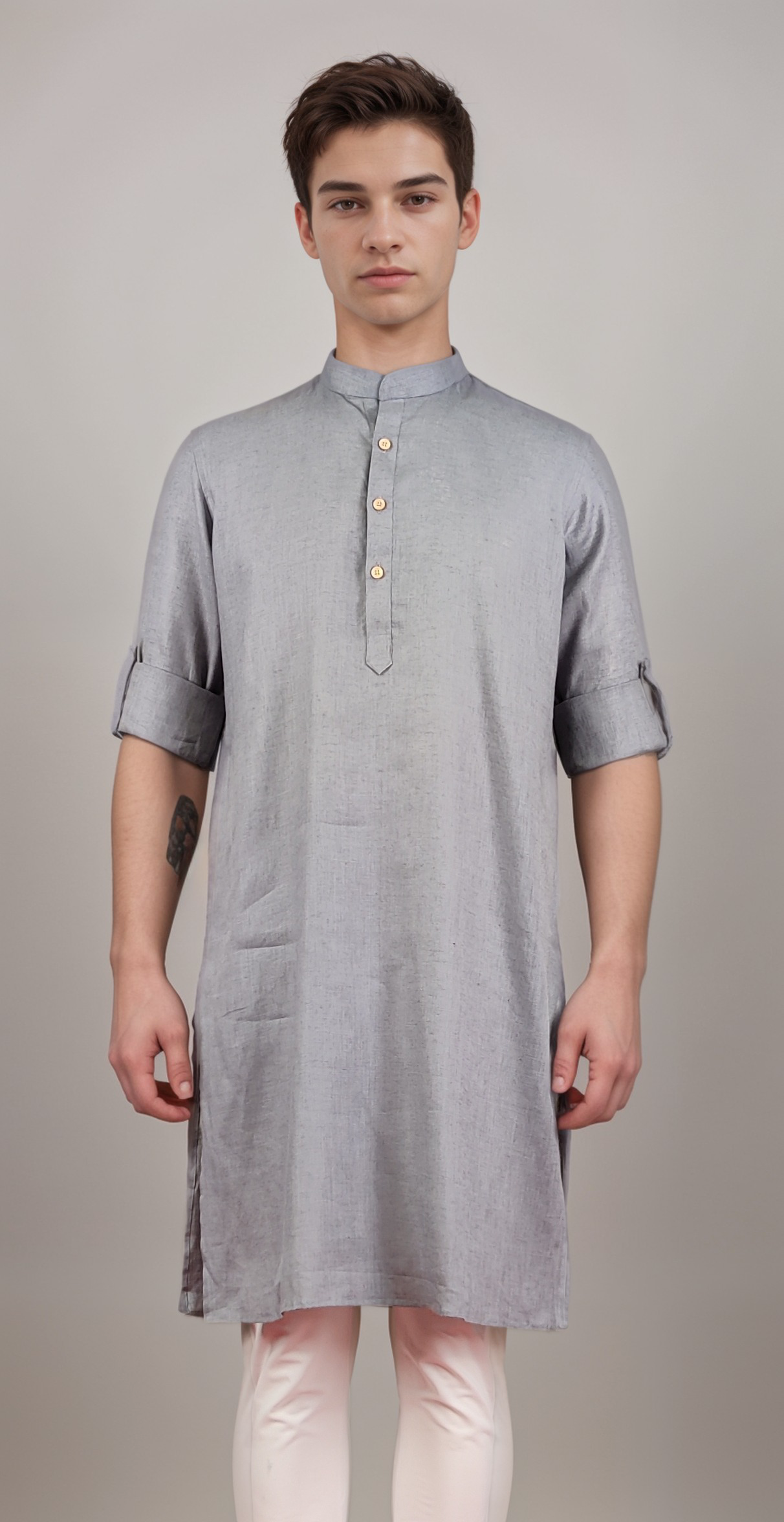 Grey Colour Kurta With Bottom(ME-MKUS_GURU 18)